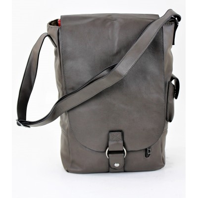 9002 -GRAY LEATHER (PU) WINE BAG